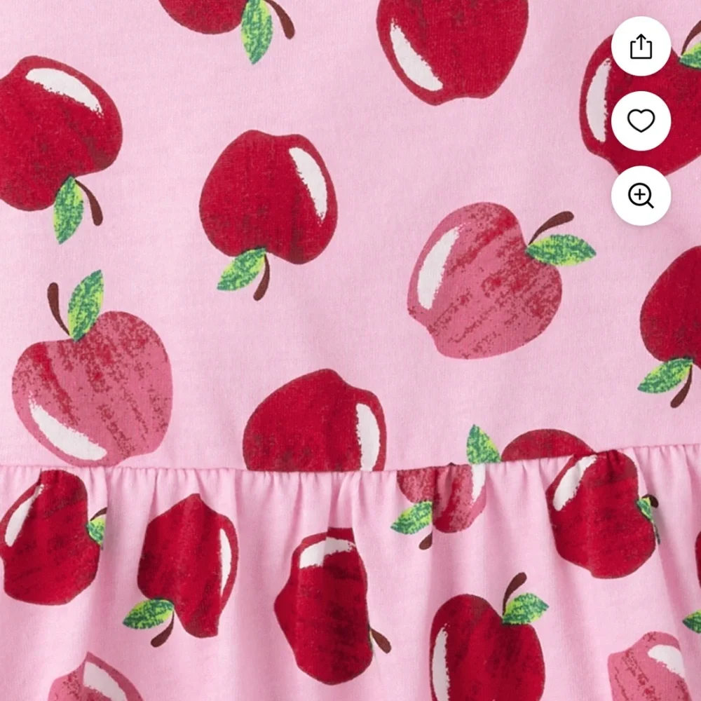 The Children’s Place Toddler Girls Red Apple Dress Size 5T NWT